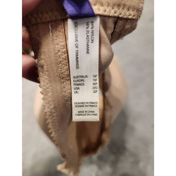 Parfait Bra Size 32G Lace Edge Strapless Push Up Beige - Picture 4 of 4